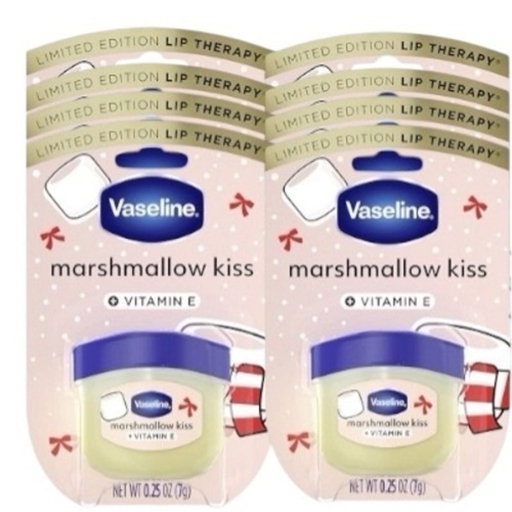 Lot of 8 Vaseline Lip Therapy Mini Marshmallow Kiss Vitamin E Limited Edition